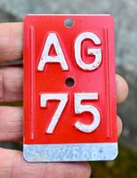 Velonummer AG 75 von 1975 - Aargau
