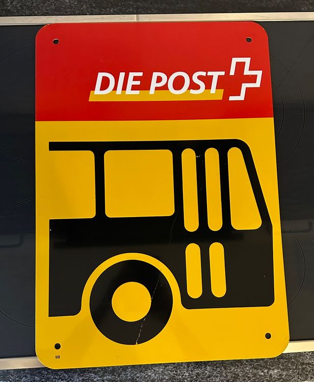 Original Blechschild die Post Haltestelle Postauto (Gebraucht) in ...