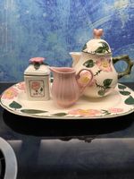 Villeroy Boch Wildrose Geschirr Kaffeekanne Platte Rahmkrug
