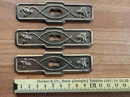 3 Schlossschilder aus Messing