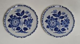 2 Teller Wandteller Delft Blau Handarbeit Vintage Deko