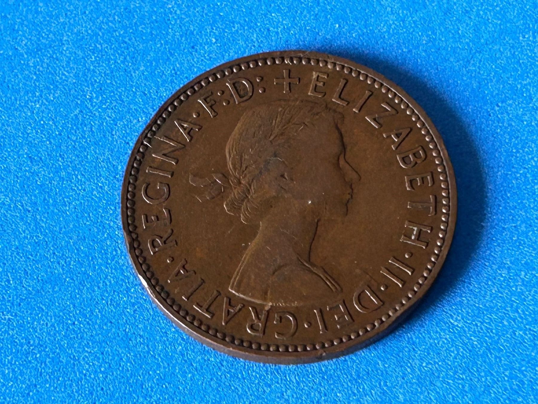 Tutti le monete: UK - Half Penny - Elizabeth II 1959 – Usato da Corcelles NE venduto da AJKader 3