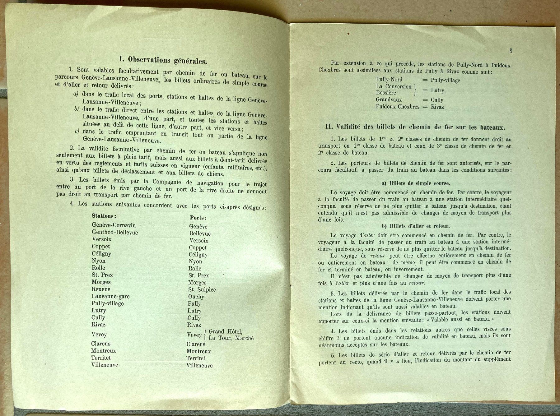 SBB/CFF/FFS Documenti: CFF - Instruction utilisation des billets bateau/train -1936 – Usato da Versoix venduto da Decapod 1