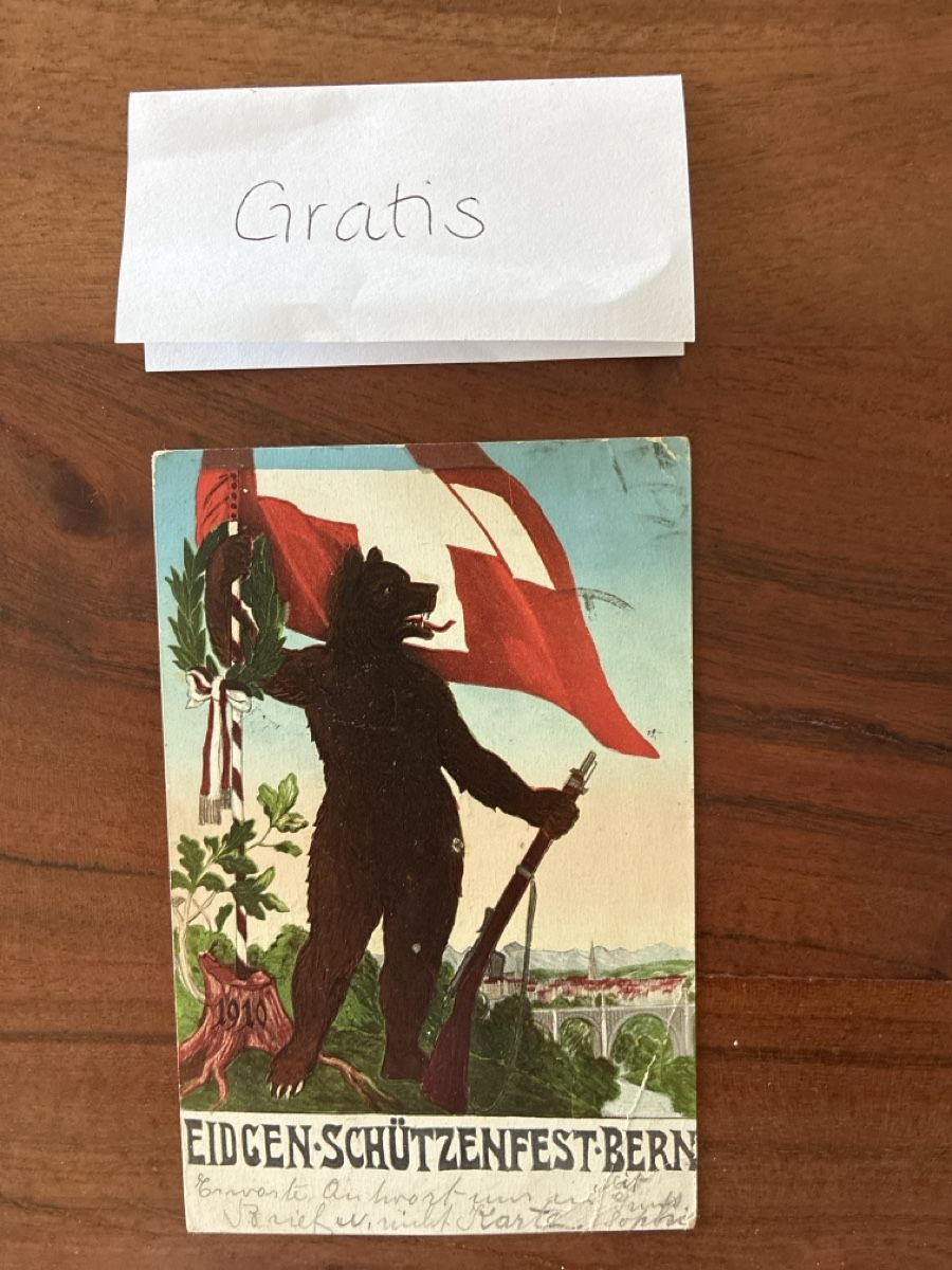 Cartoline postali: 7 Ansichtskarten Schweiz von Berner Bären 1 – Usato da Oftringen venduto da Cla.vD.74 4