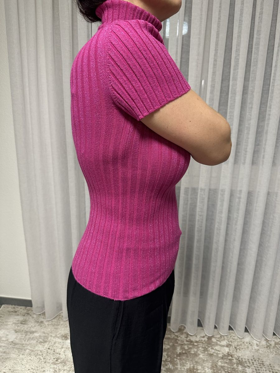 Guess Maglioni & Felpe: Guess Rollkragenpullover kurzarm pink glitzerig – Usato da Glattbrugg venduto da SMusic98 4