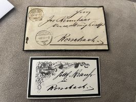 Antiker Trauerbrief Fam. Rennhaas 1880 mit Briefmarke