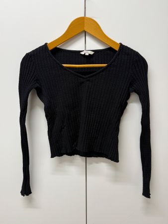 Schwarzes Ripp-Top, Grösse XS – ideal für den Übergang!