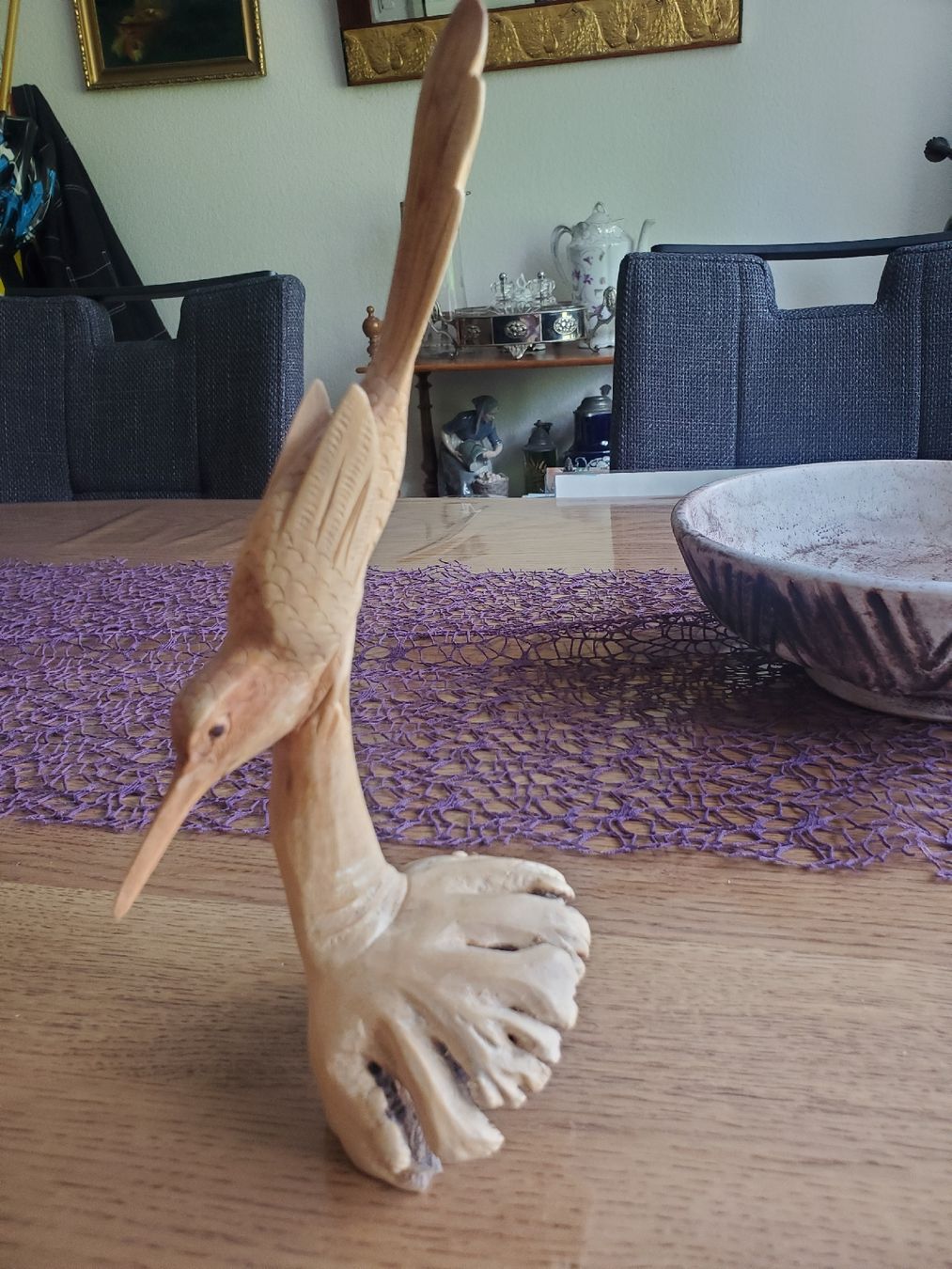 Figuren: Holzfigur Vogel auf Ast handgeschnitzt – Gebraucht aus Frauenfeld von BeneFull 3