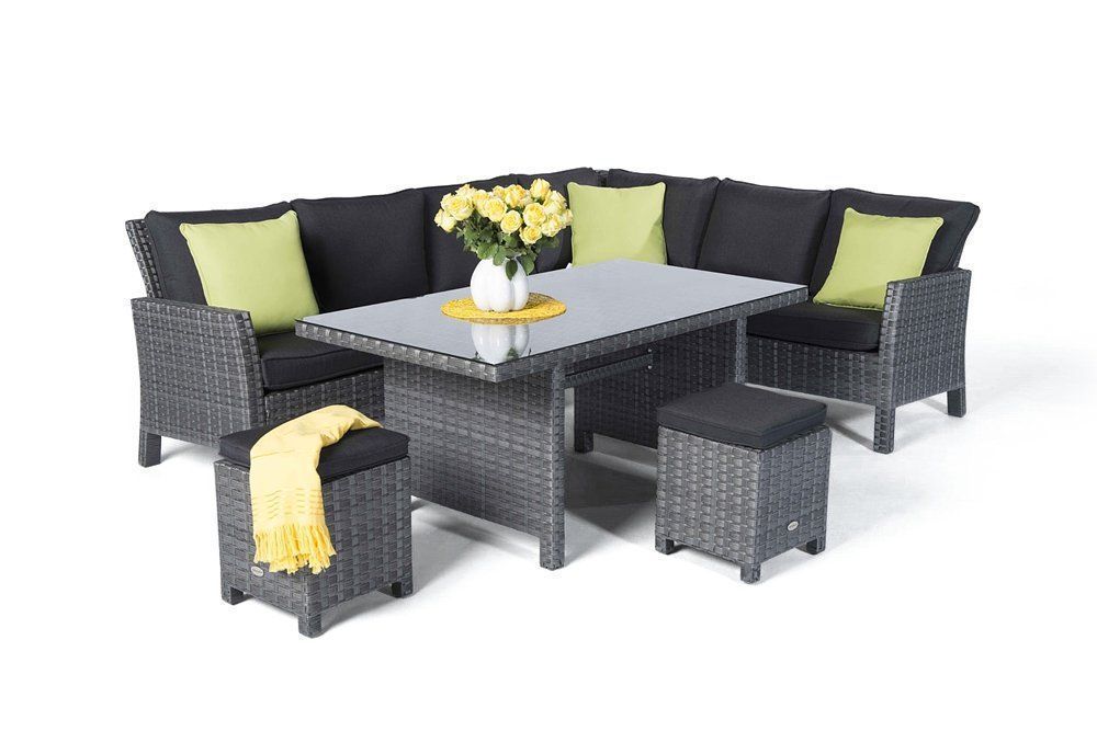 Sofas: Rattan Eckbank Kamerun mix grau – Neu und originalverpackt aus Bern von rattan-lounge