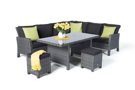 Rattan Eckbank Kamerun mix grau