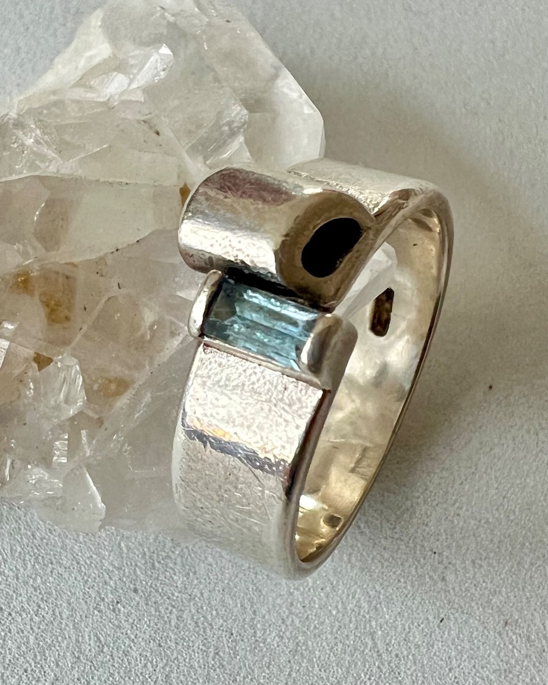Anelli: Modernistischer Designer Ring Silber 925+MP & blauem Topas – Usato da Ruswil venduto da artbyhand 3