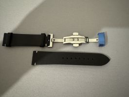 Uhrenarmband Leder schwarz 22mm