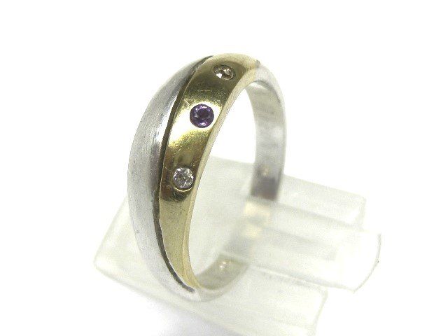 Anelli: Ring Silber 925 teilvergoldet Amethyst Gr. 60 – Usato da Ermatingen venduto da Decovin 3