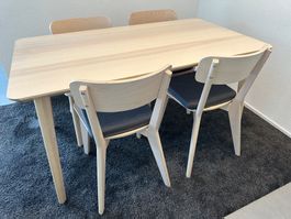 Dining table plus four matching chairs