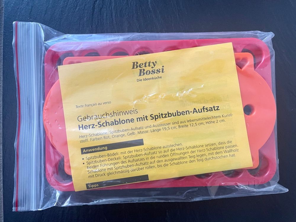 Betty Bossi Herz-Schablone mit Spitzbuben-Aufsatz | Kaufen auf Ricardo