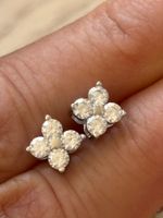Luxus Ohrstecker Silber Moissanite sehr Brillant