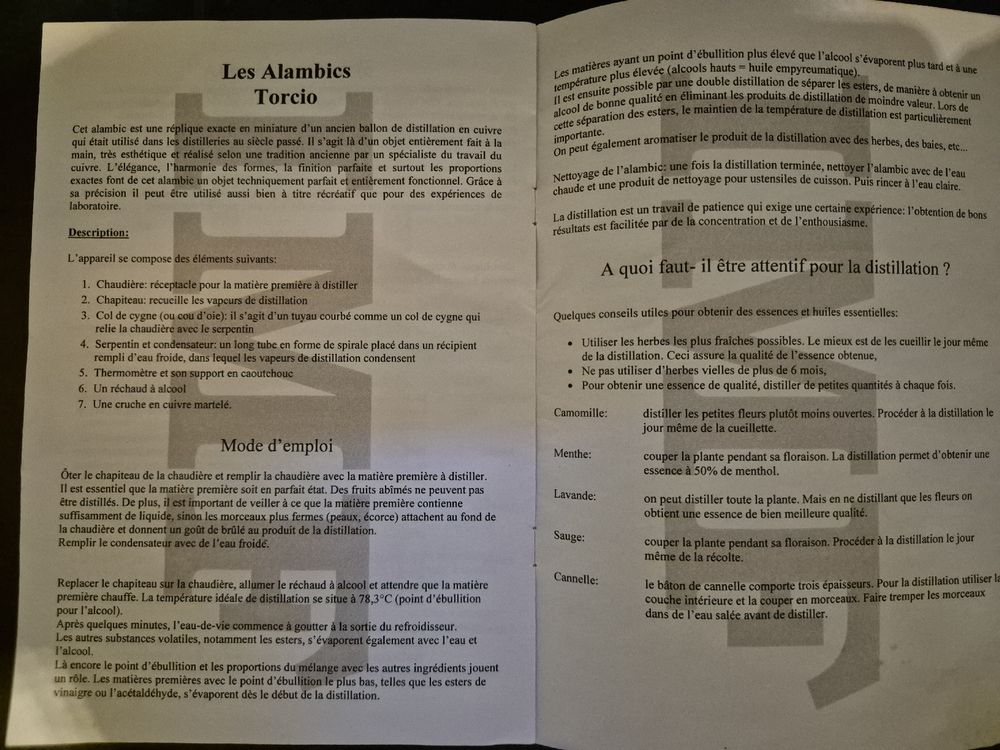 Alambic en cuivre 