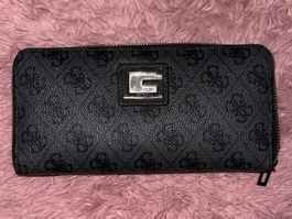 Guess Portemonnaie schwarz mit Muster neuwertig