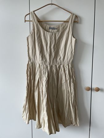 COS Sommerkleid beige/creme — Gr. 38 — Baumwolle