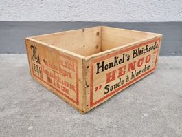 alte Holzkiste Kiste HENCO HENKEL 'S BLEICHSODA SEIFENKISTE