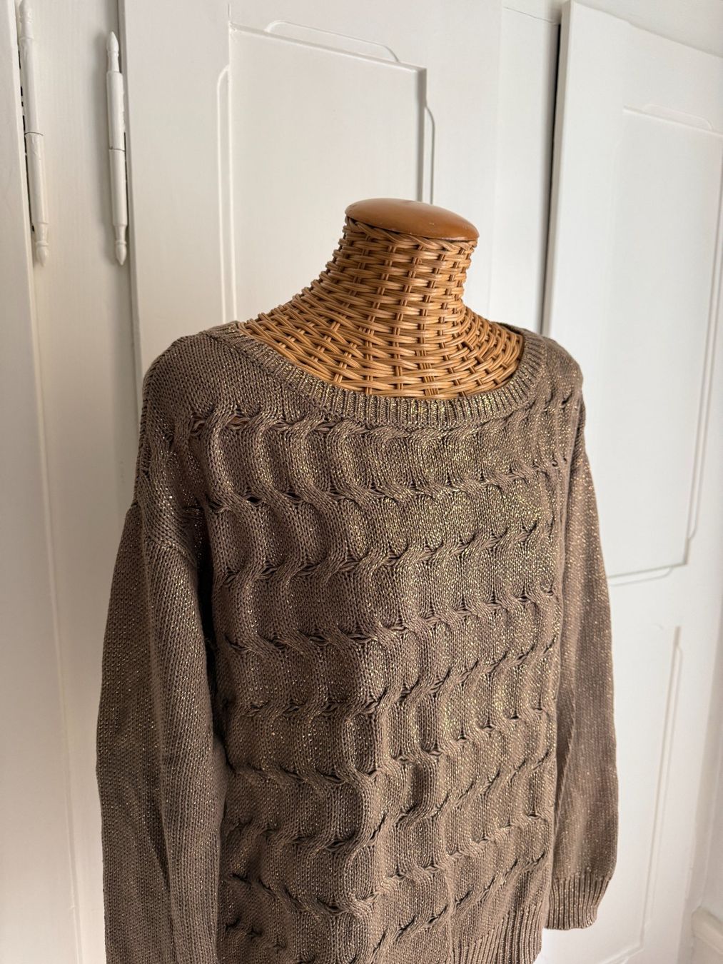 Esprit Maglioni & Felpe: ESPRIT - Zopf Strickpullover braun-golden M – Usato da Zürich venduto da Diazaio 1