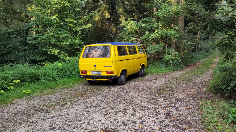 VW T3 Heckklappe Gelb mit Scheibe, defekt! 1