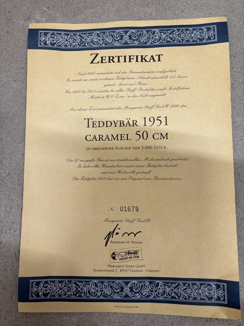 Steiff Bambole: STEIFF TEDDYBÄR 1951 CARAMEL 50cm – Nuovo (secondo la descrizione) da Kernenried venduto da larisu 2