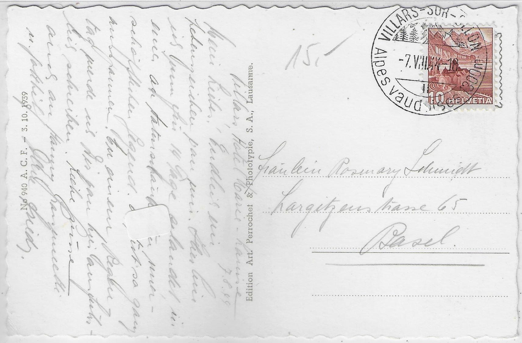 Cartoline postali: Vue generale de Villars-Chesieres – Difettoso da Ettingen venduto da Kartenplanet 1
