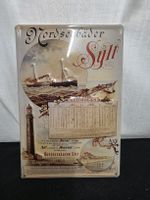 Blechschild Nordseebäder Sylt Fahrplan 1893 45x30cm