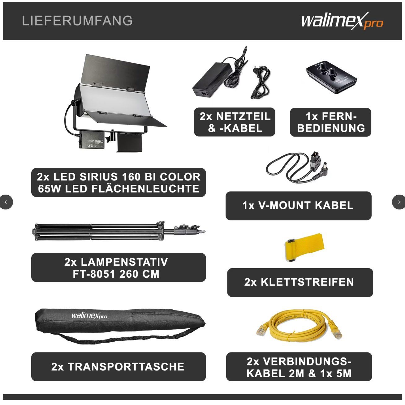Lampes: 2er Set Walimex pro LED Sirius 160 – D'occasion à St. Gallen par Klemensa 1