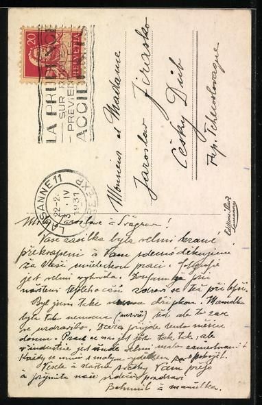 Cartoline postali: AK Lausanne, La Cathédrale, 1931 – Usato da Berlin venduto da bartko-reher 1