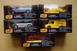 5 Modèles réduits Maisto BMW Chevrolet