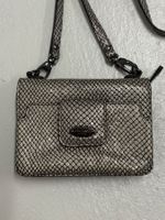 Picard 2-in-2 Mini-Tasche Portemonnaie Leder grau silber