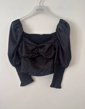 Damen Bluse schwarz mit Puffärmeln guter Zustand