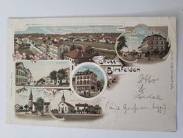 Ansichtskarte Gruss aus Birsfelden gelaufen 1900 Box1