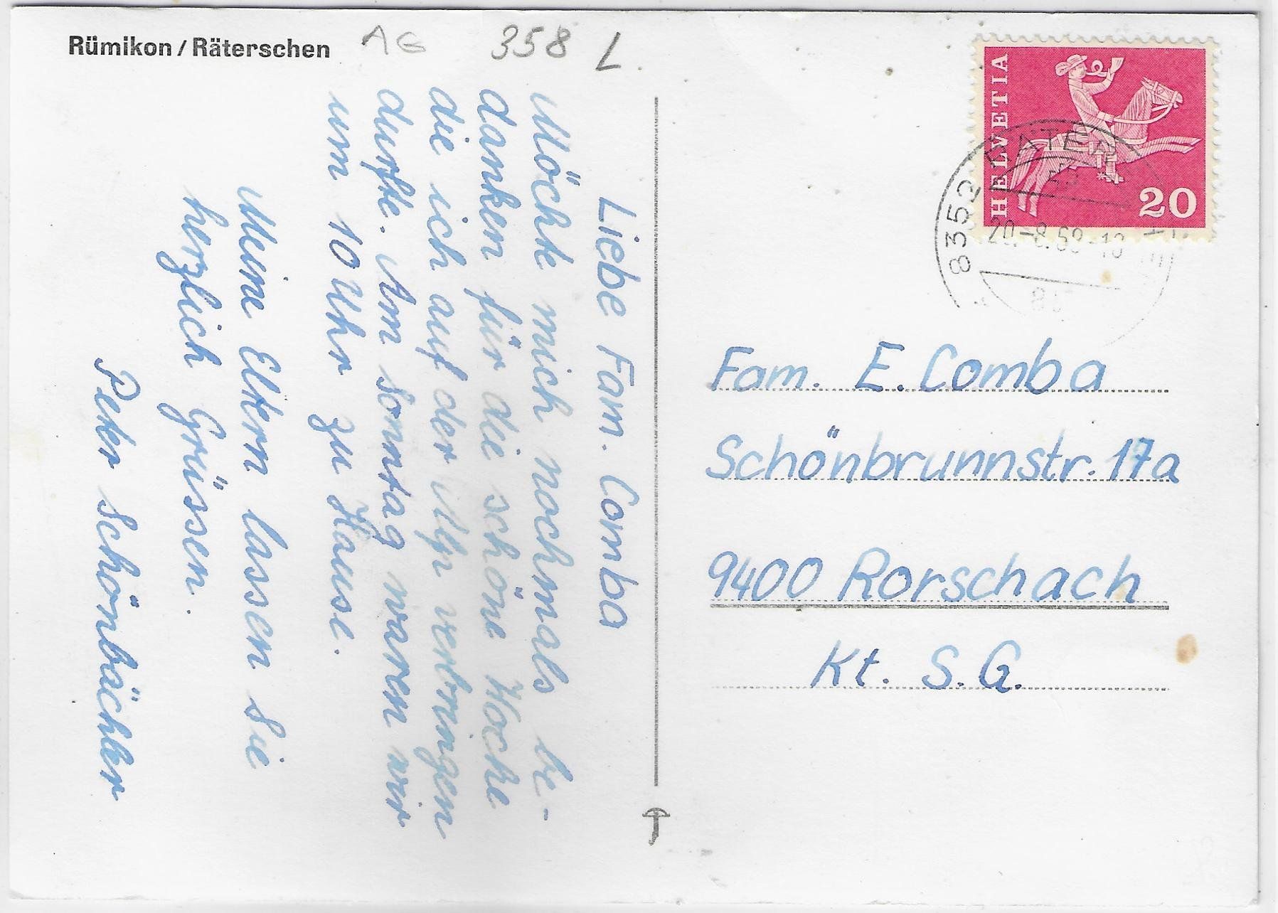 Ansichtskarten: Rümlikon/Räterschen - Generalansicht – Gebraucht aus Ettingen von Kartenplanet 1