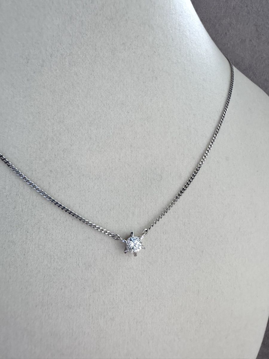 Catenine: Diamant Solitär Kette 0.35 aus Platin – Usato da Kriens venduto da hannaandkiko 1