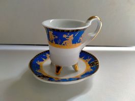 Antik T LIMOGES Porzellan Sammler Tasse mit unter Teller