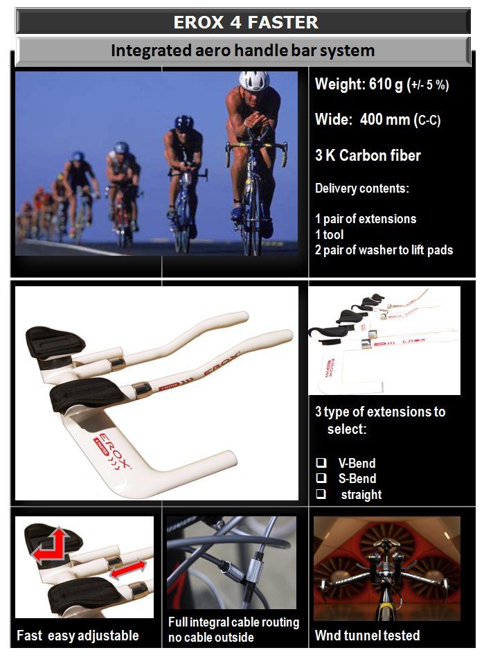 Ersatzteile: Triathlon Lenker Karbon Erox 4FASTER (integral) – Neu und originalverpackt aus Zürich von santamonicasport 1