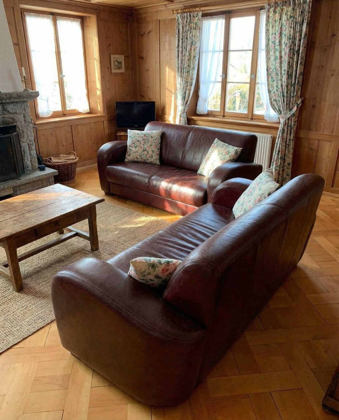 Divani: Leder-Garnitur Couch 3-Sitzer 2-Sitzer Sofa Bordeaux – Usato da Wittenbach venduto da Azado 1