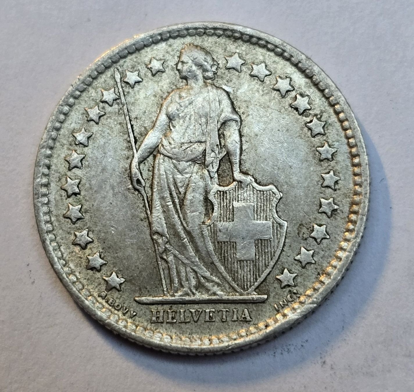 Alle Münzen: 50 Rp. 1958 Silbermünze – Gebraucht aus Hornussen von Corvette- 1