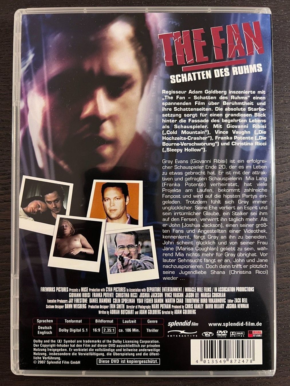 Tutti i DVDs: The Fan - Schatten des Ruhms – Usato da Zürich venduto da FilmFreunde 1
