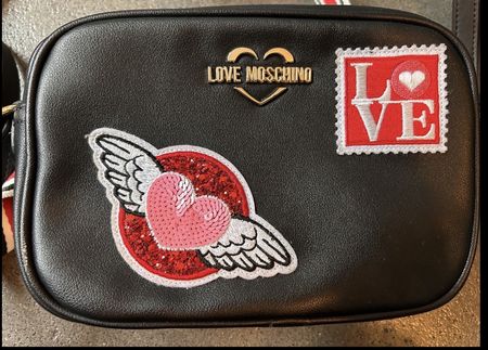 Tasche LOVE MOSCHINO schwarz mit Applikationen guter Zustand