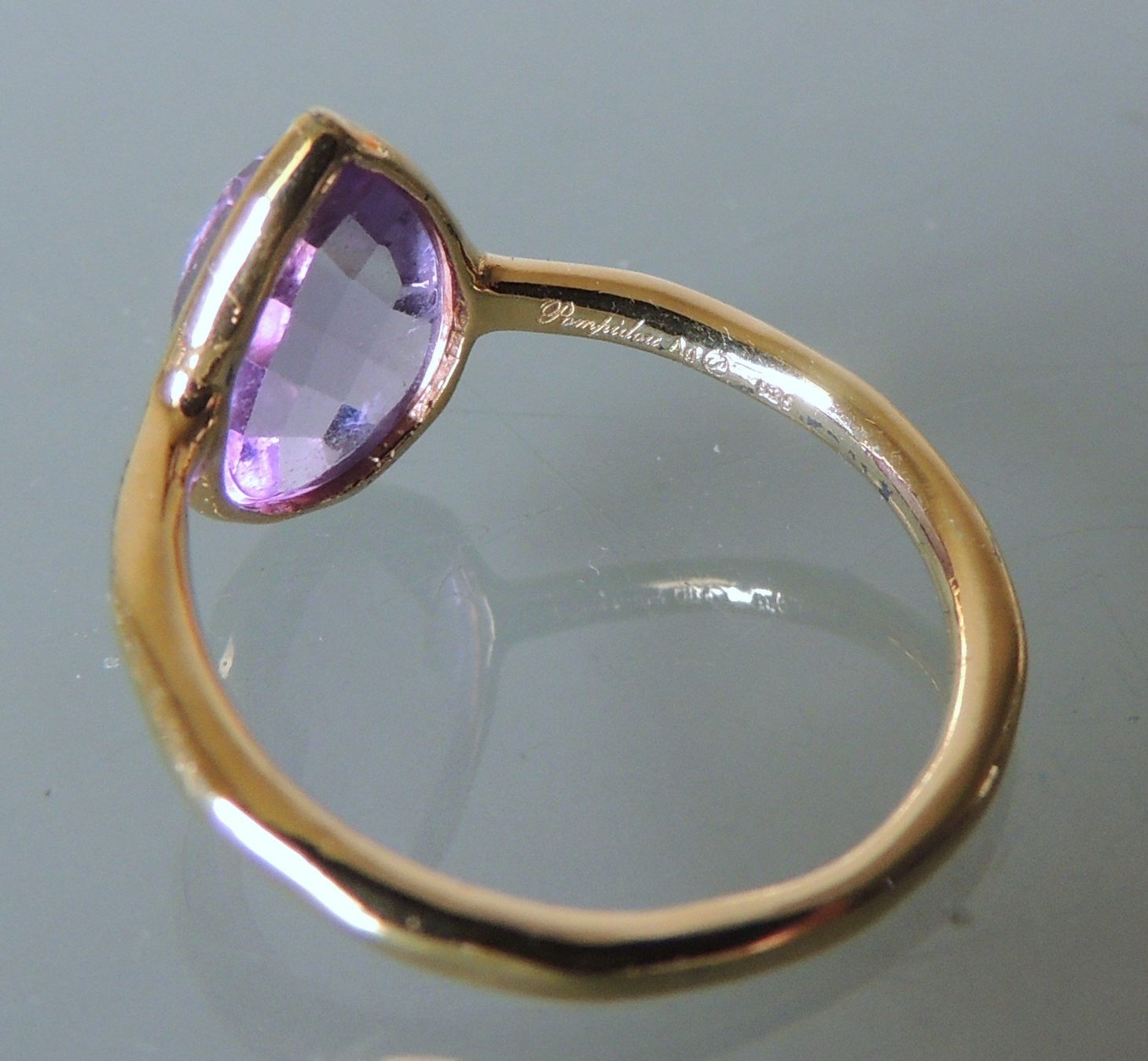 Pompidou Anelli: POMPIDOU vergoldeter Silber 925 Fingerring Amethyst Gr. 56 – Usato da Waldenburg venduto da schaller707 2