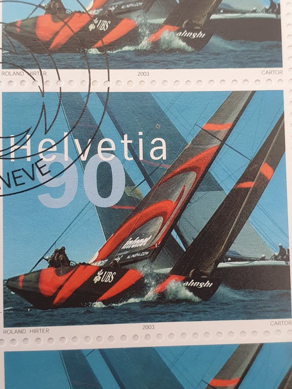 Tutti i francobolli: Alinghi Switzerland FDC mit Putzer 4. Marke Kleinbogen – Usato da Balgach venduto da SIMEON27 2
