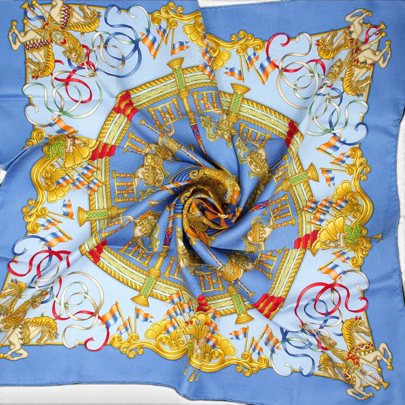 Hermès Foulard & Sciarpe: Hermès Carré "Lunapark" blau – Usato da Binningen venduto da Designerlabels 5