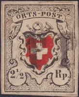 ORTS-POST (13II) Type 30, breitrandig mit P.P. entwertet