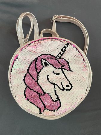 Sehr gut erhaltener cooler Einhornrucksack Wendepailletten
