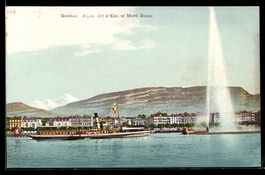 Genève, Rade, Jet d'Eau et Mont Blanc