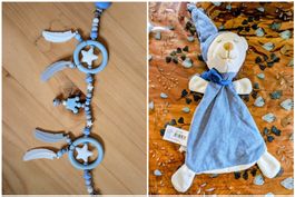 schöne Baby Spielkette und süsser Baby Schmusebär